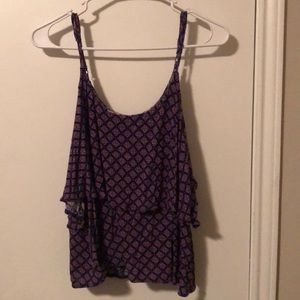 Cute Navy and Purple Crop Top